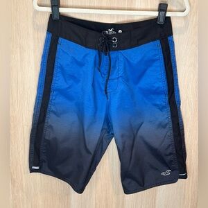 Men’s / Boy’s Hollister Board Shorts Size 26 Waist 10” Inseam, Ombre Blue